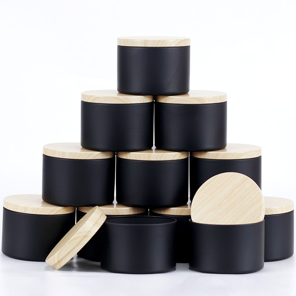 Black Tin Candle - 24 szt. czarnych słoików na świecę