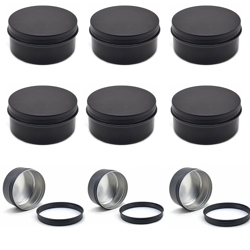 Black Tin Candle - Czarne Puste Okrągłe Aluminiowe Pudełko Metalowe