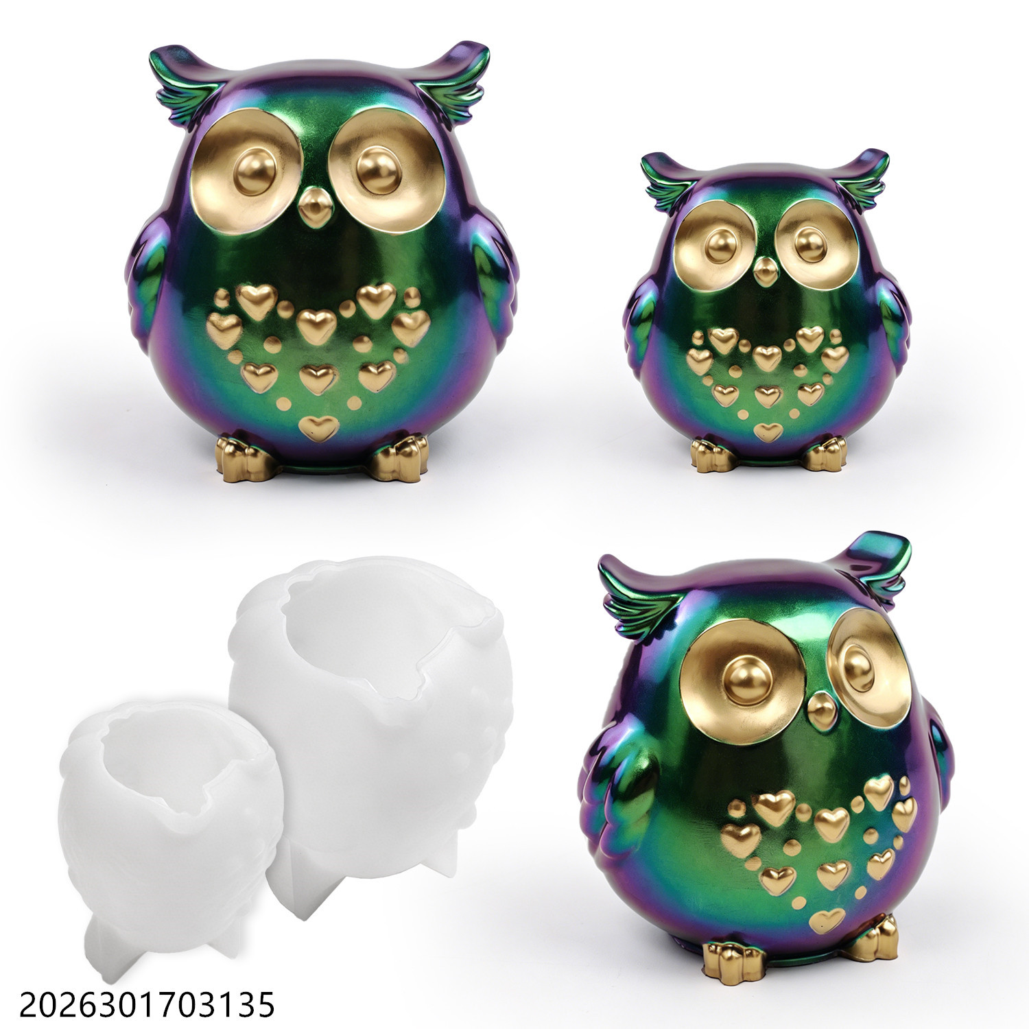 Candle Souvenir - Forma Silikonowa Sowa 3D Zestaw do