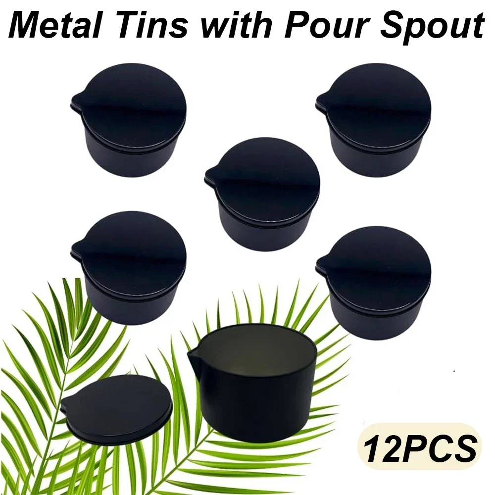 Black Tin Candle - 12 SZTUK srebrnych czarnych metalowych puszek