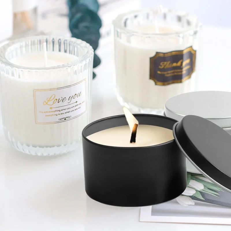 12/24Pcs Okrągłe metalowe blas – Black Tin Candle recenzja i cena