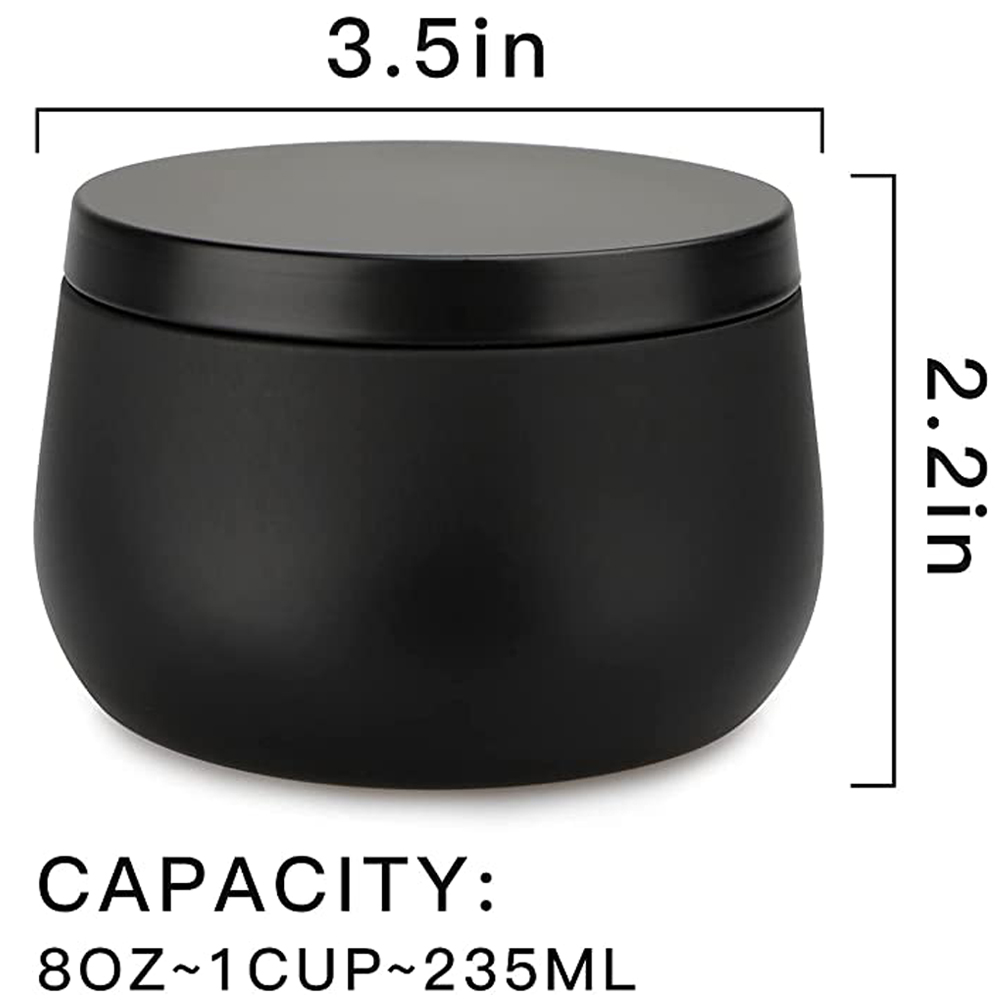 12 szt. metalowych pojemników  – Black Tin Candle recenzja i cena