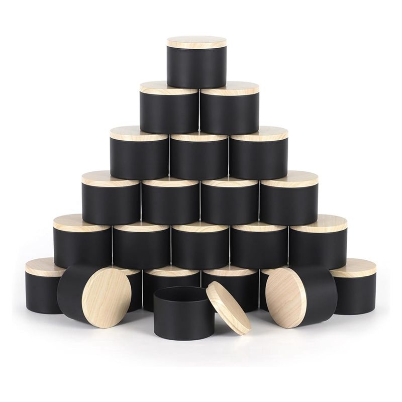 24 sztuki czarnych puszek na ś – Black Tin Candle recenzja i cena